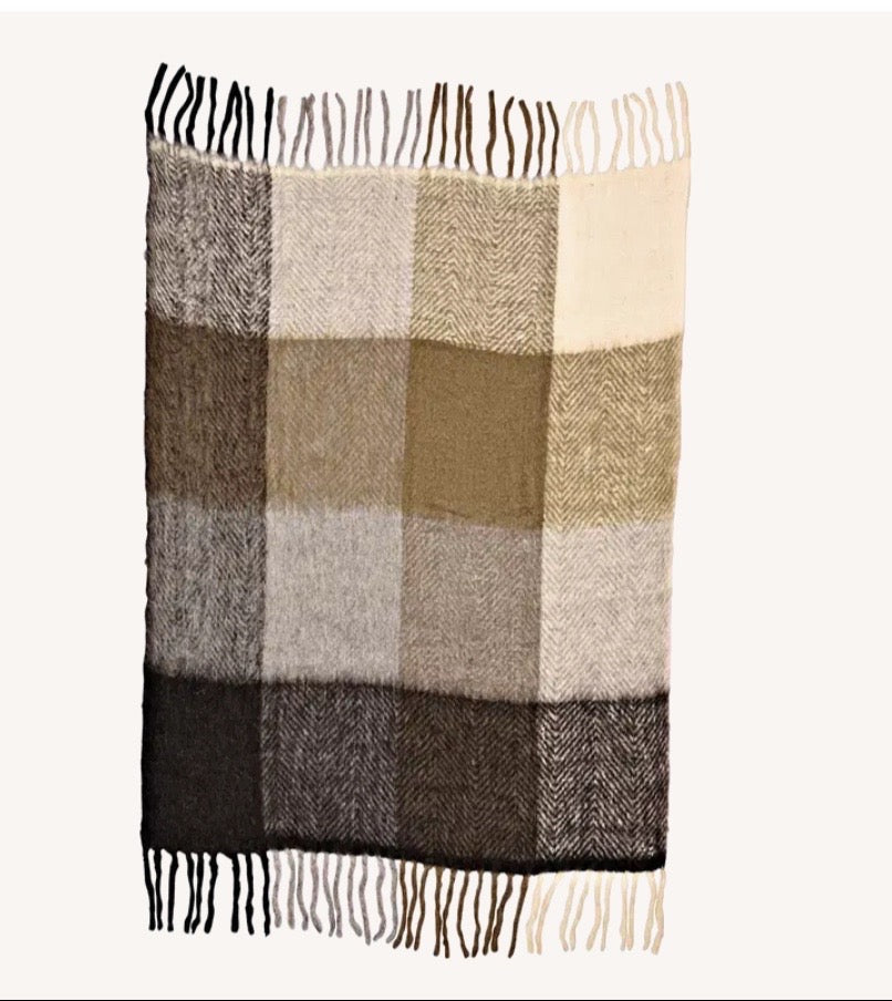 Tagesdecke kariert aus Textil, (B/H/T) (130×170×1cm