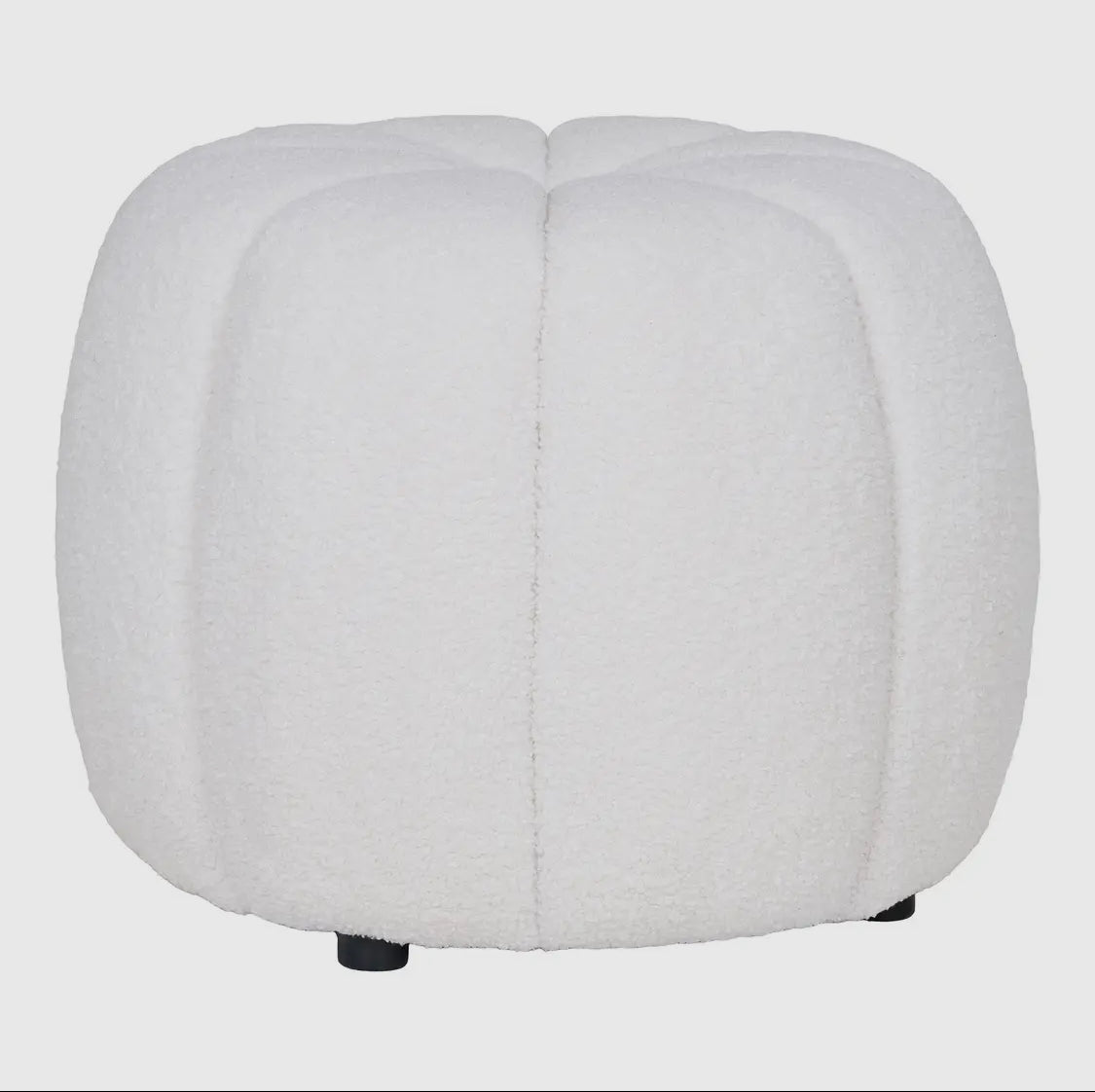 Weißer Bouclé Sitzpouf