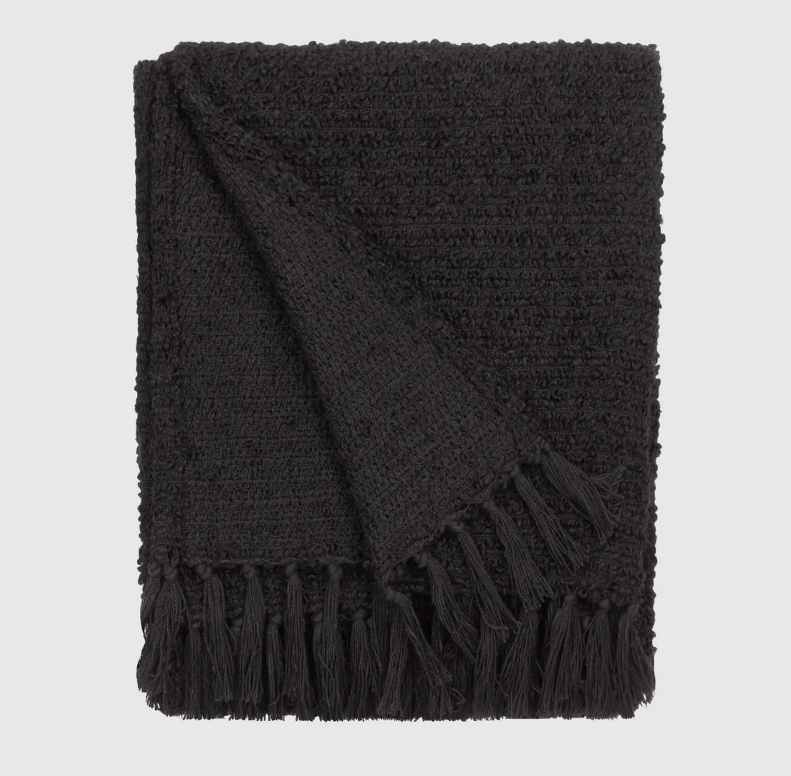 Cander Boucle-Überwurf, strukturiert, Schwarz