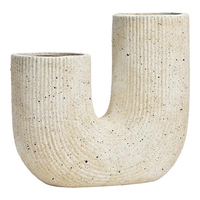 Vase aus Keramik, Beige (B/H/T) 23×22×10 cm