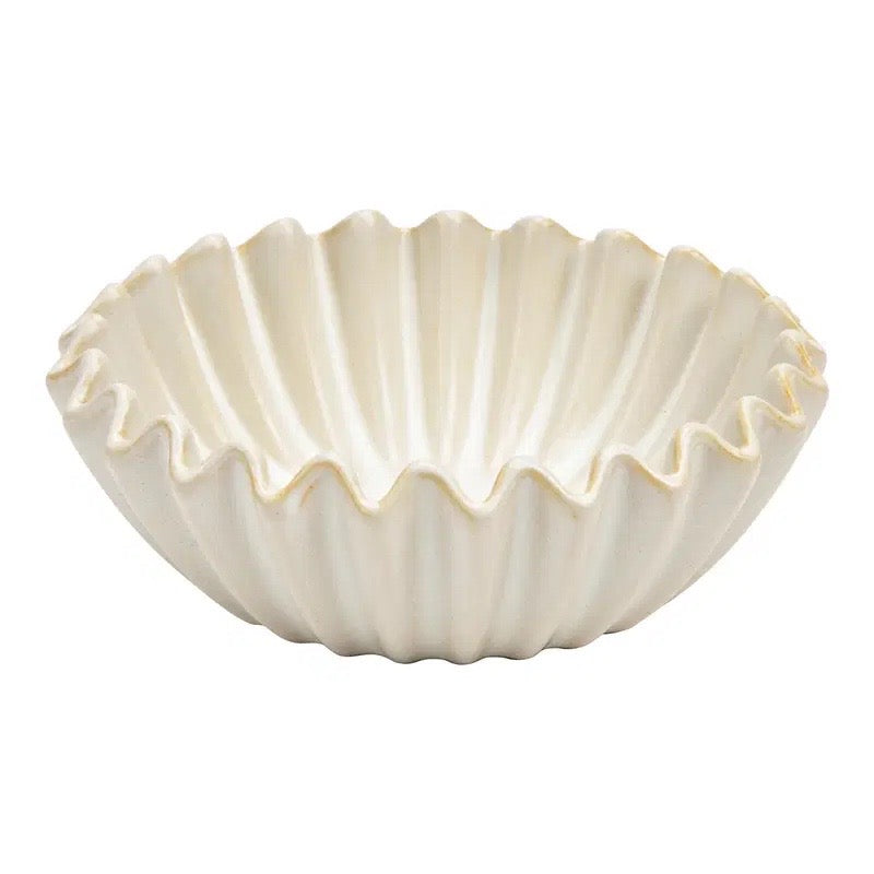 Deko Schale aus Keramik, Weiß (B/H/T) 15×6×15cm