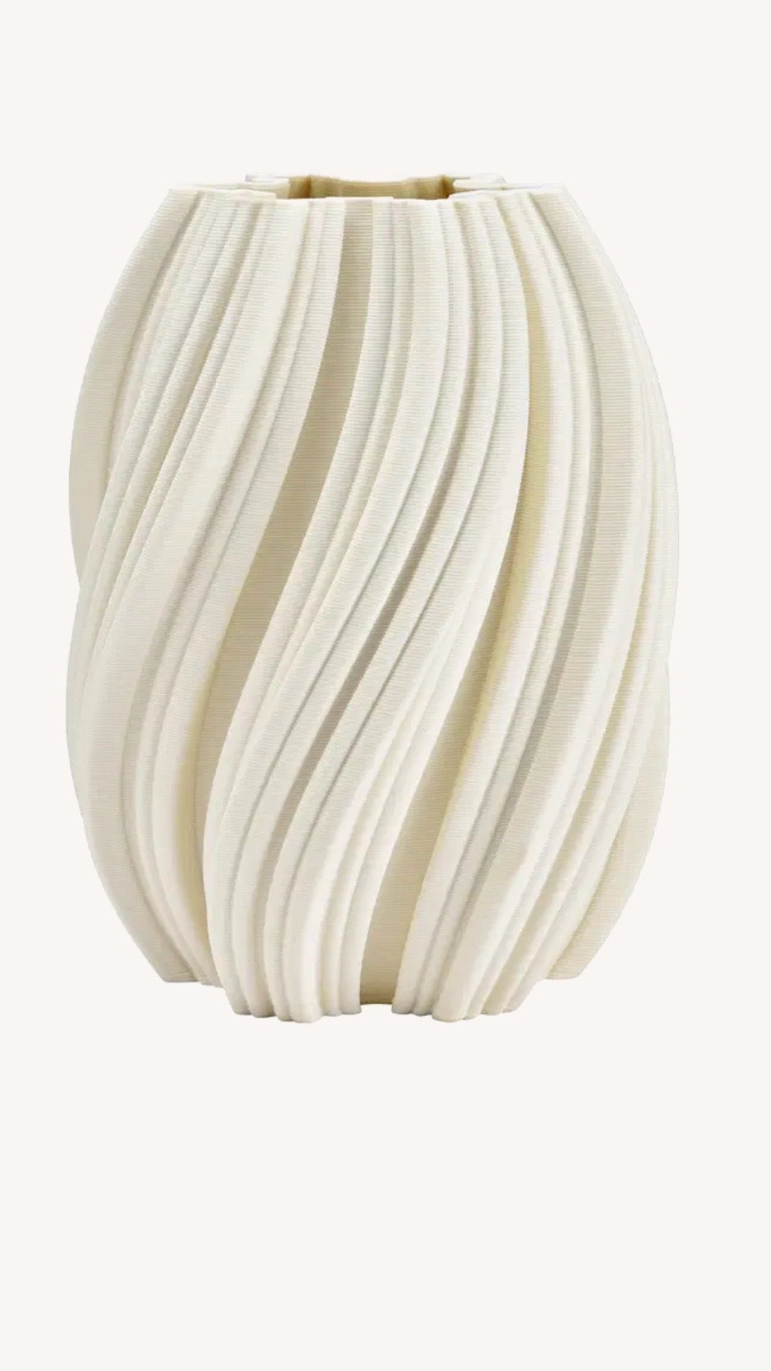 3D gedruckte Vase aus Keramik, Weiß (B/H/T) 18×24×18 cm nur für Trockenblumen