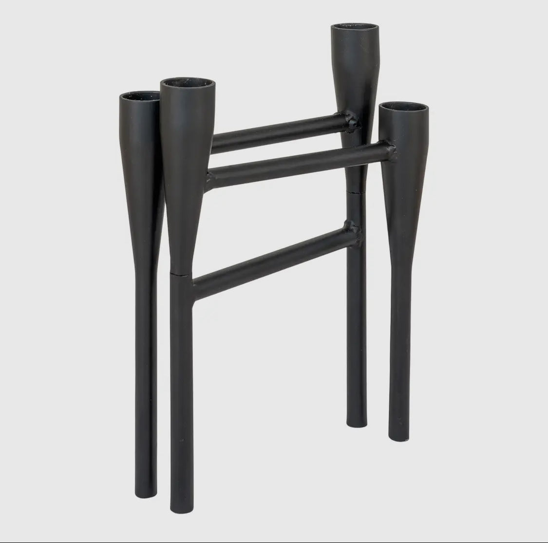 Minimalistischer Kerzenständer aus Metall in Schwarz