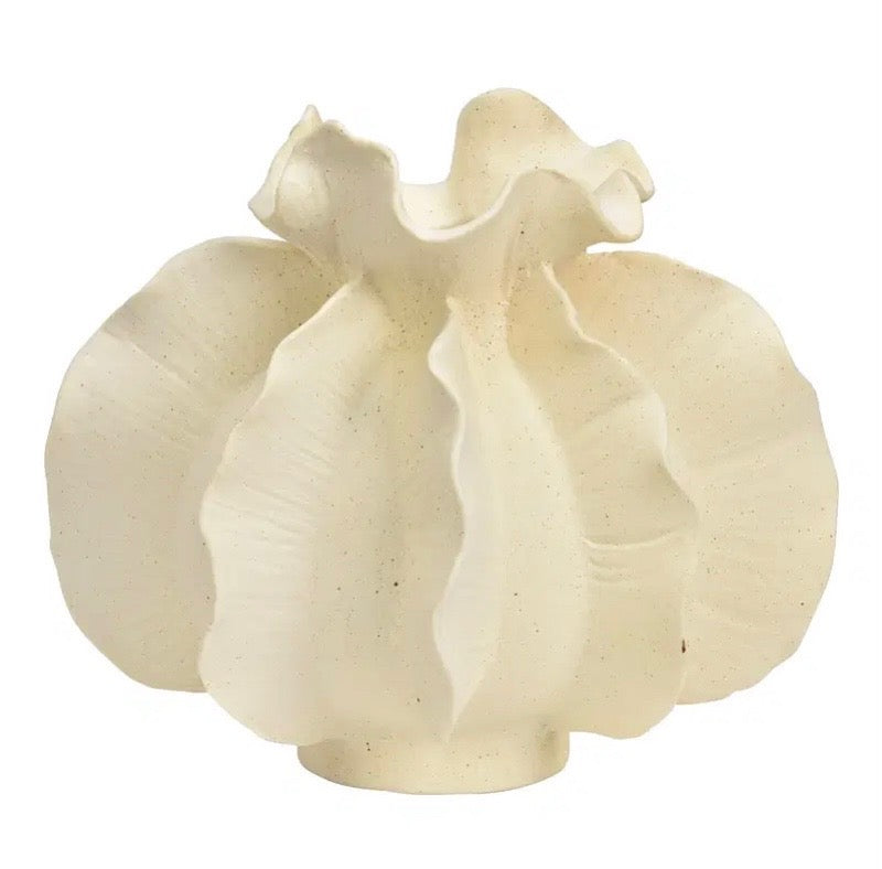 Vase aus Keramik, Weiß-Beige B/H/T) 21×17×17 cm