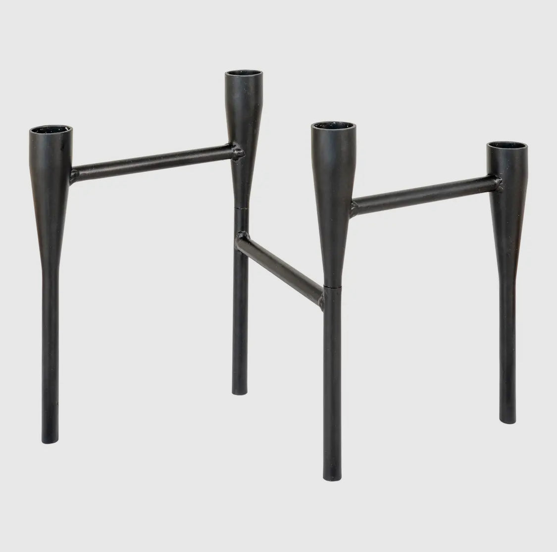 Minimalistischer Kerzenständer aus Metall in Schwarz